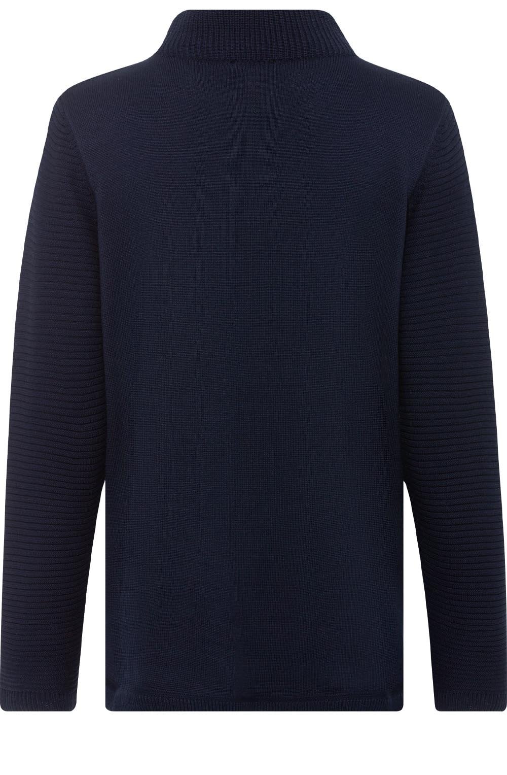 Ink Blue Horizontal Ribbed Jumper