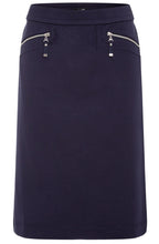 Ink Blue Jersey Skirt With Zips
