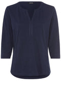 Ink Blue Light Jersey Tunic Neck Hannah Top