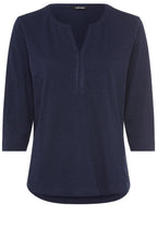 Ink Blue Light Jersey Tunic Neck Hannah Top