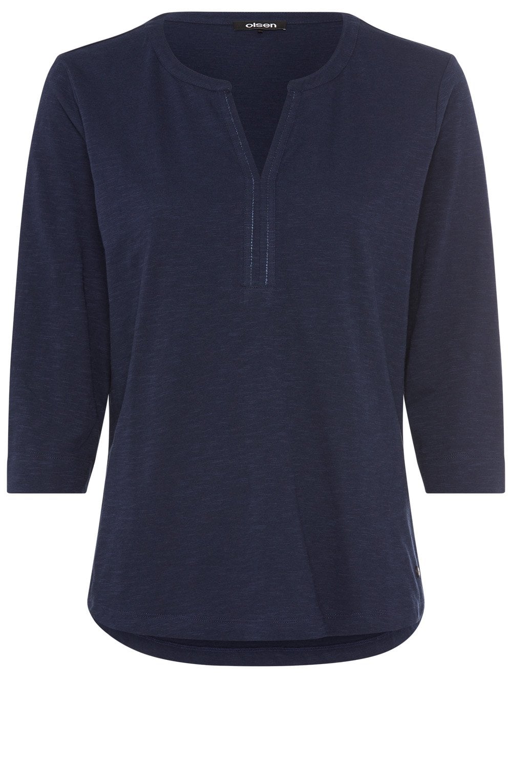 Ink Blue Light Jersey Tunic Neck Hannah Top