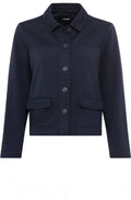 Ink Blue Linen and Cotton Blend Jacket