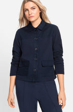 Ink Blue Linen and Cotton Blend Jacket