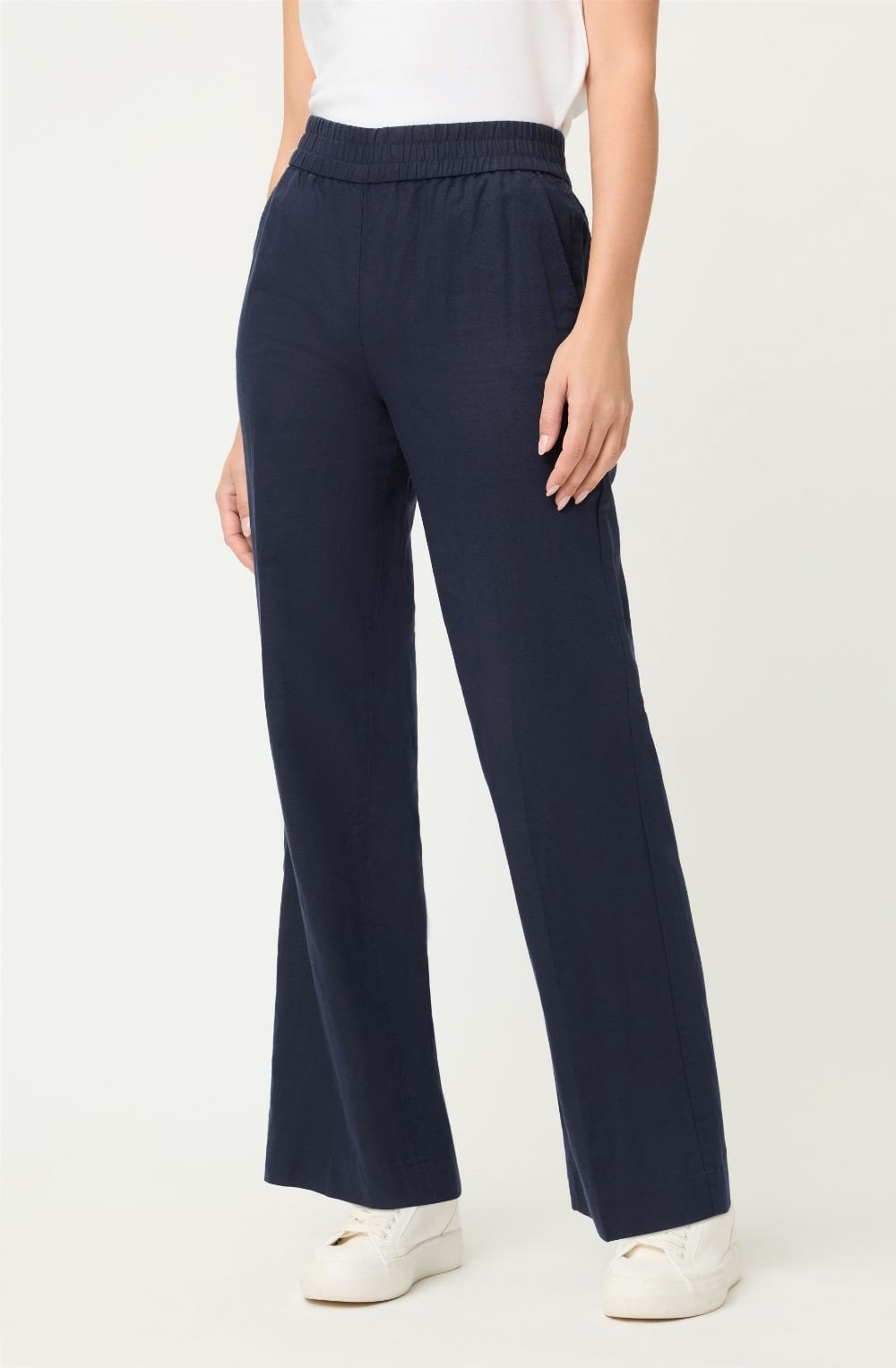 Ink Blue Linen Mix Anna Trousers