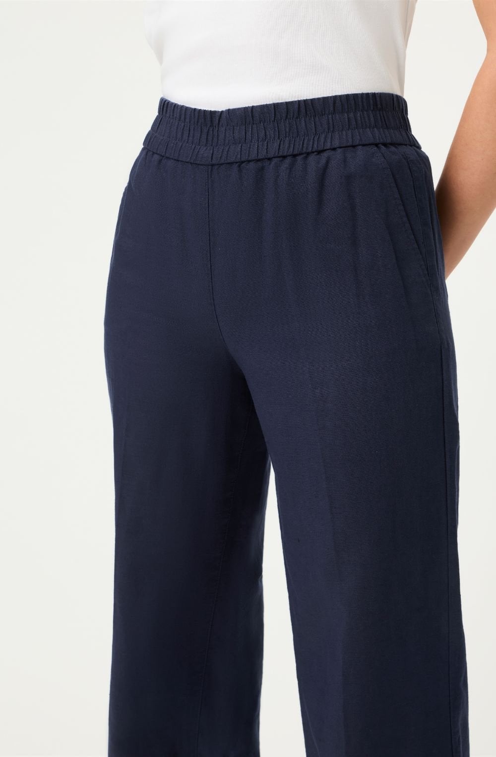 Ink Blue Linen Mix Anna Trousers