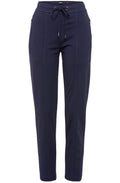Ink Blue Lisa Zipped Pockets Straight Fit Jersey Trousers
