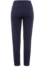 Ink Blue Lisa Zipped Pockets Straight Fit Jersey Trousers