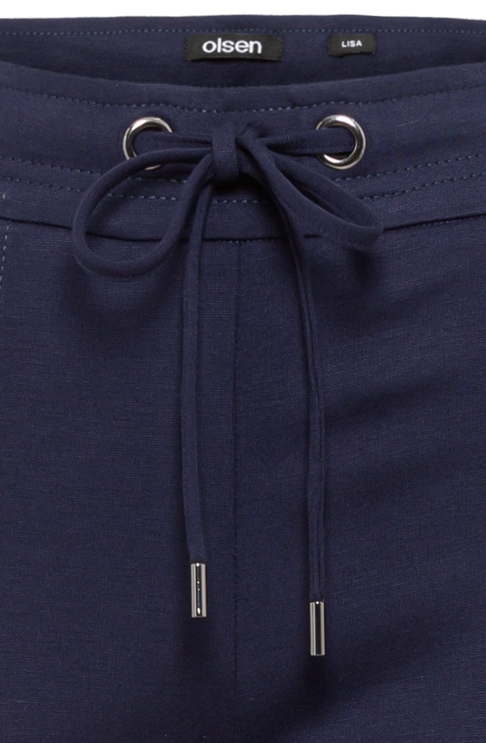 Ink Blue Lisa Zipped Pockets Straight Fit Jersey Trousers