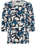 Ink Blue Neo Comfort All Over Print Hannah Top