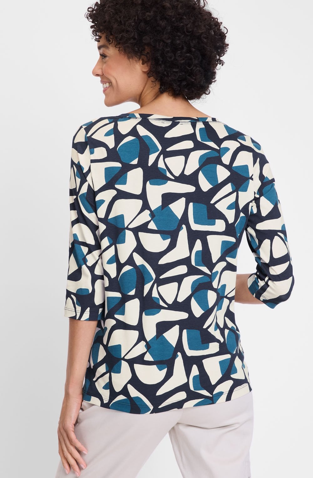Ink Blue Neo Comfort All Over Print Hannah Top