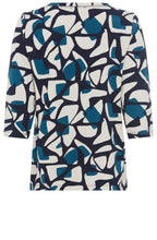 Ink Blue Neo Comfort All Over Print Hannah Top
