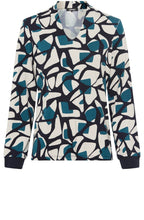 Ink Blue Neo Comfort Graphic Print Hannah Top