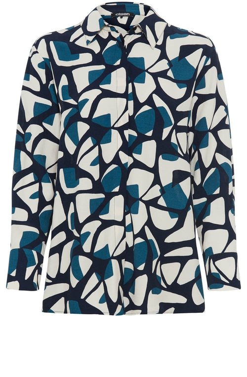 Ink Blue Neo Comfort Graphic Print Shirt