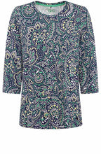 Ink Blue Paisley Print Amy Top