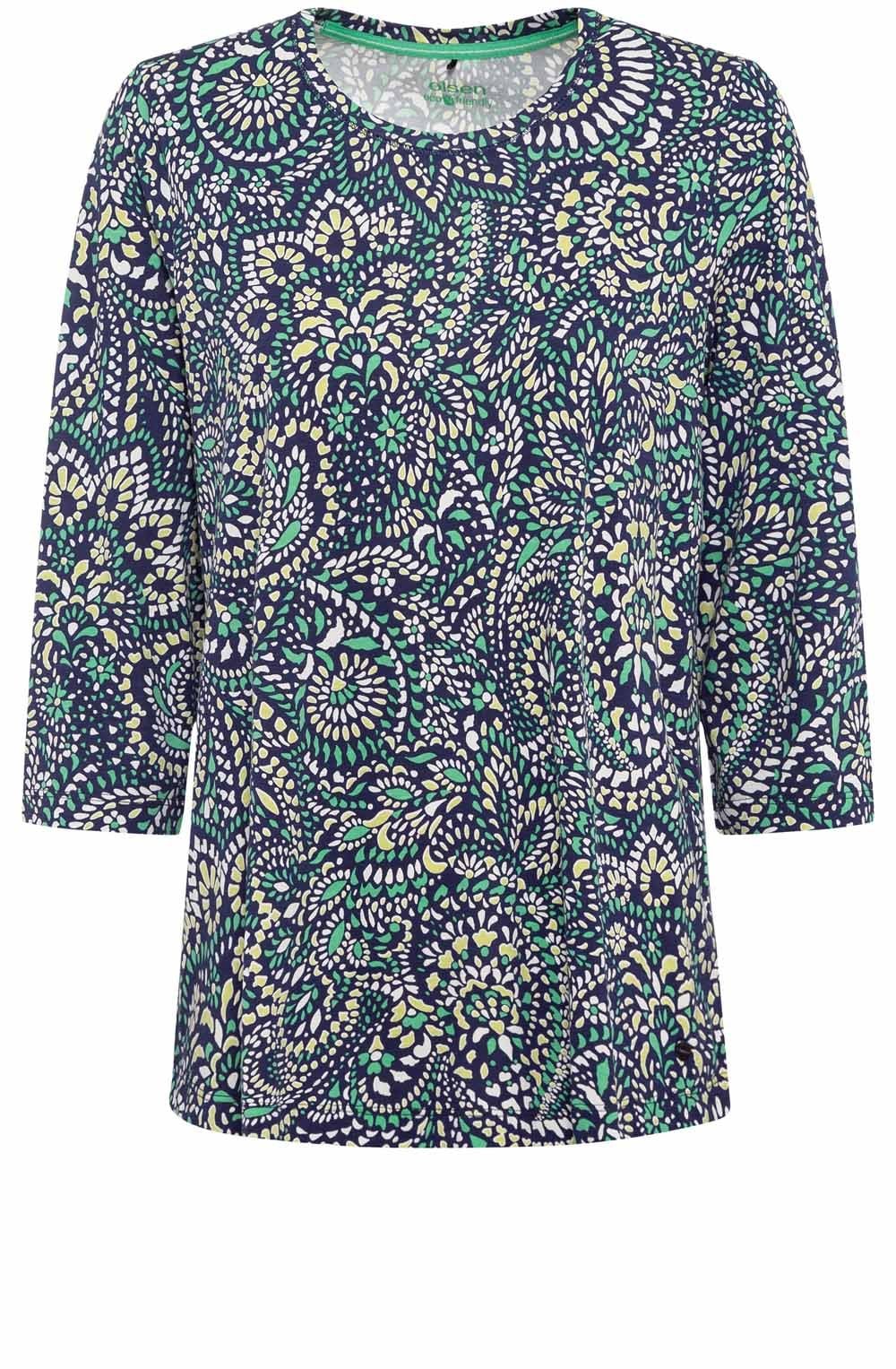 Ink Blue Paisley Print Amy Top
