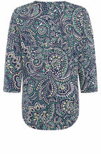Ink Blue Paisley Print Amy Top