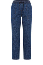 Ink Blue Patterned Denim Lisa Trousers