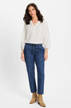 Ink Blue Patterned Denim Lisa Trousers