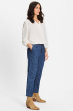 Ink Blue Patterned Denim Lisa Trousers