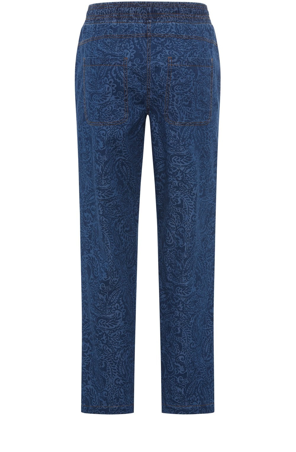 Ink Blue Patterned Denim Lisa Trousers
