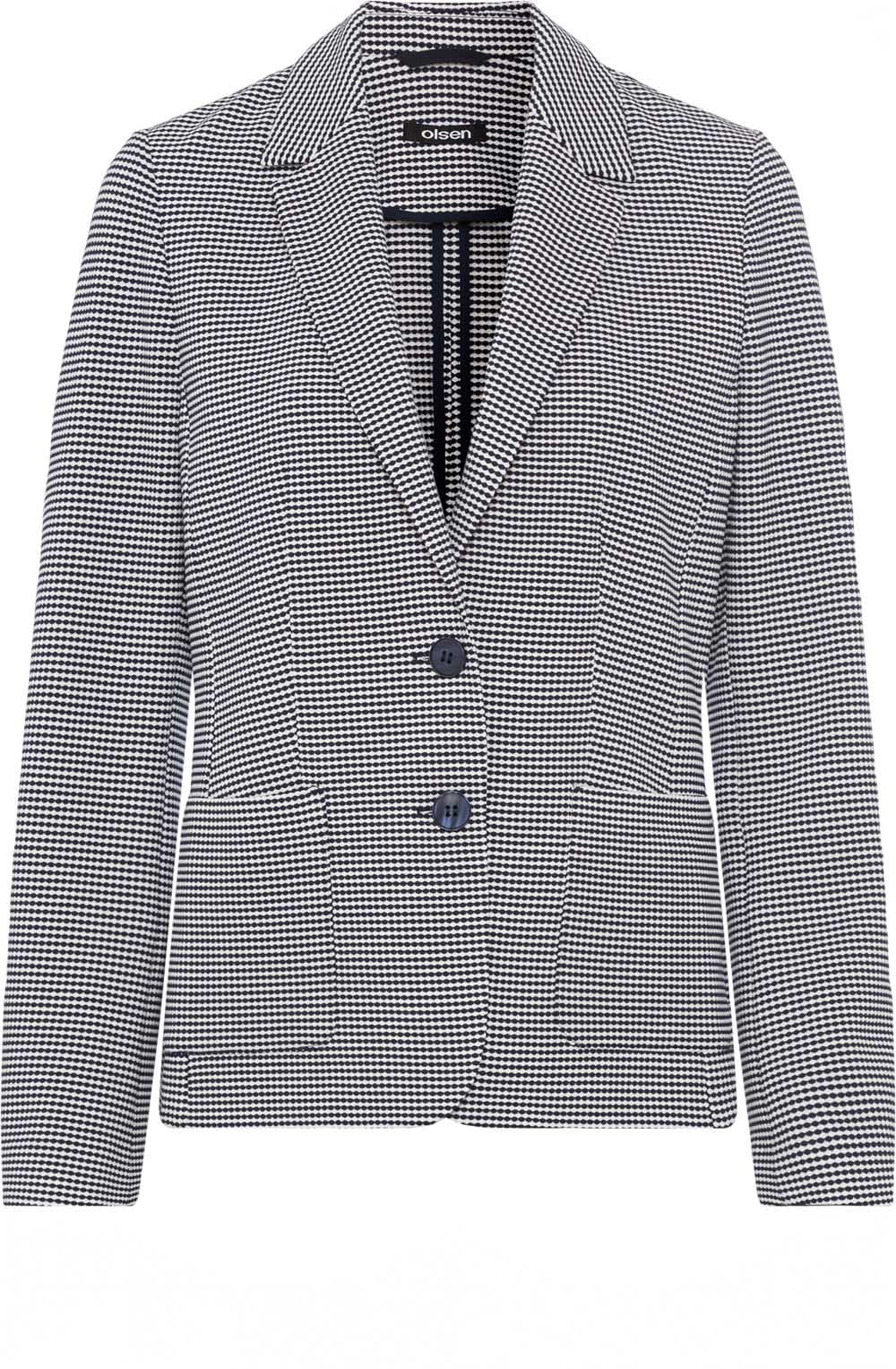 Ink Blue Patterned Jersey Blazer
