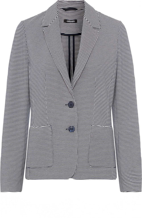 Ink Blue Patterned Jersey Blazer