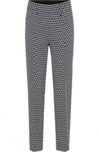 Ink Blue Patterned Lisa Straight Fit Trousers
