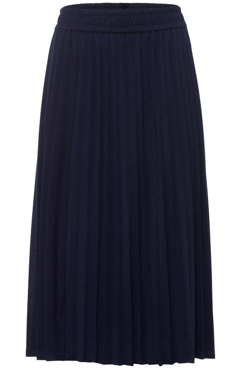 Ink Blue Pleated Jersey Skirt