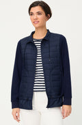 Ink Blue Quilted and Jersey Henny Jacket