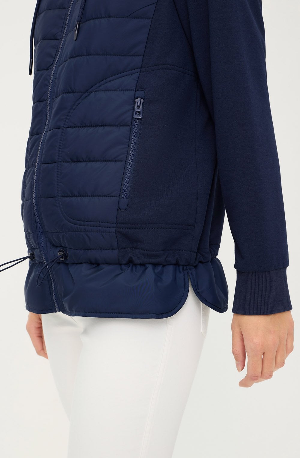 Ink Blue Quilted and Jersey Henny Jacket