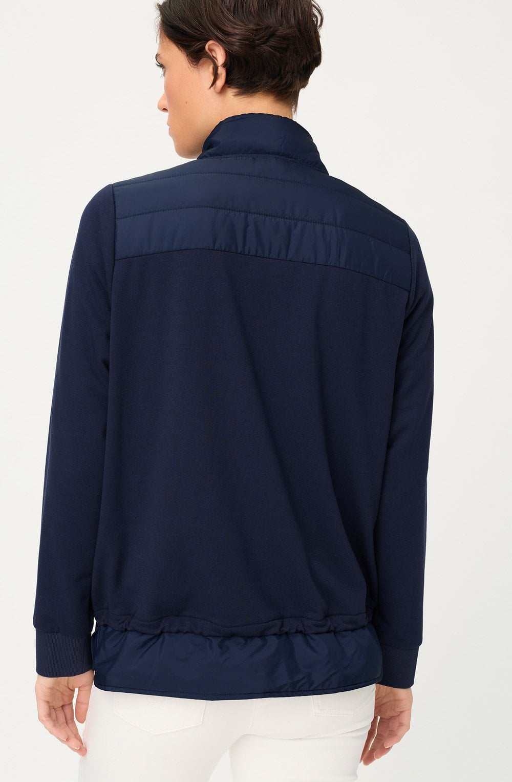 Ink Blue Quilted and Jersey Henny Jacket