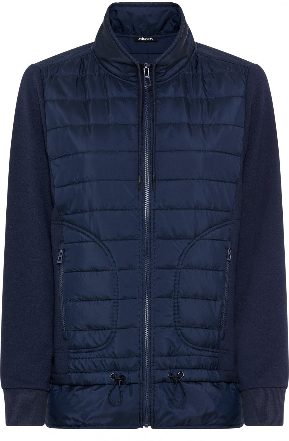 Ink Blue Quilted and Jersey Henny Jacket