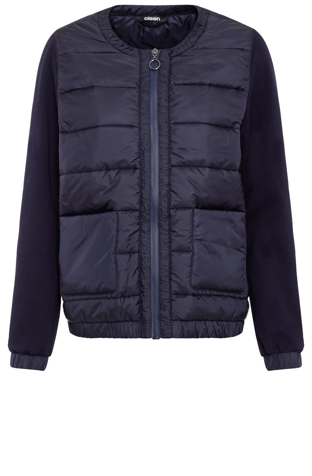 Ink Blue Quilted and Jersey Jacket