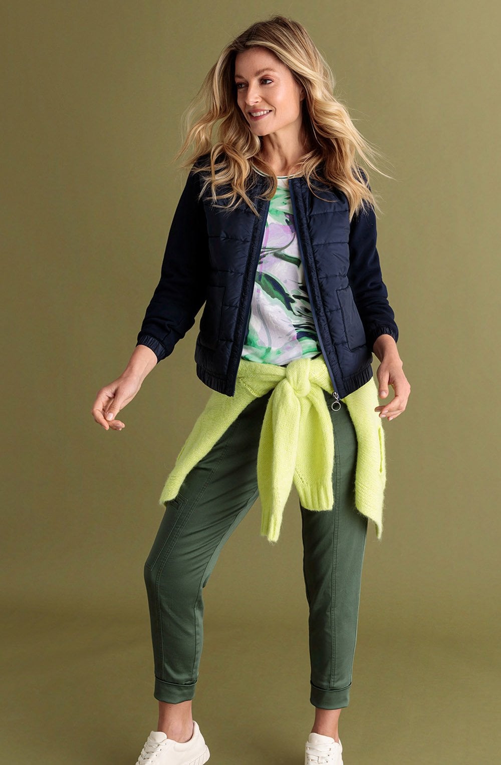 Ink Blue Quilted and Jersey Jacket