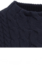 Ink Blue Sleeveless Cable Knit Jumper