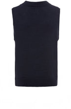 Ink Blue Sleeveless Cable Knit Jumper