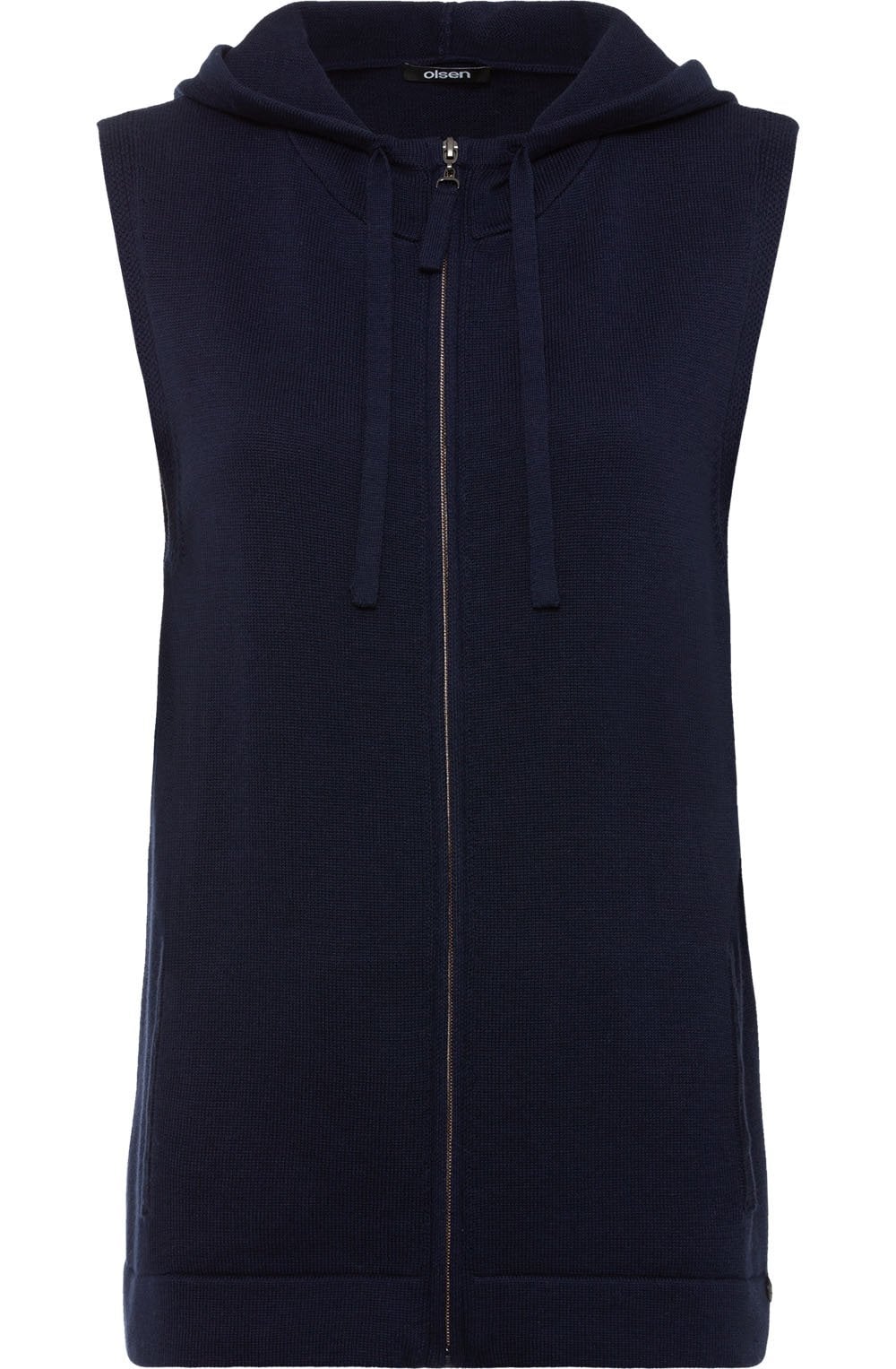 Ink Blue Sleeveless Cardigan