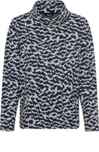 Ink Blue Stand Up Collar Henny Sweatshirt