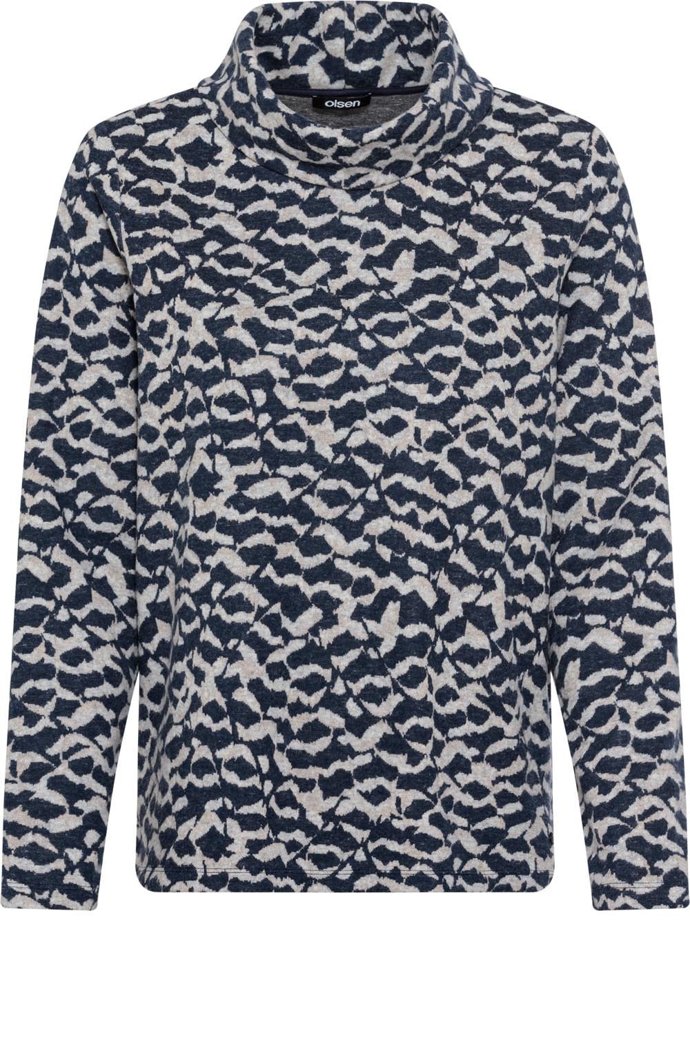 Ink Blue Stand Up Collar Henny Sweatshirt