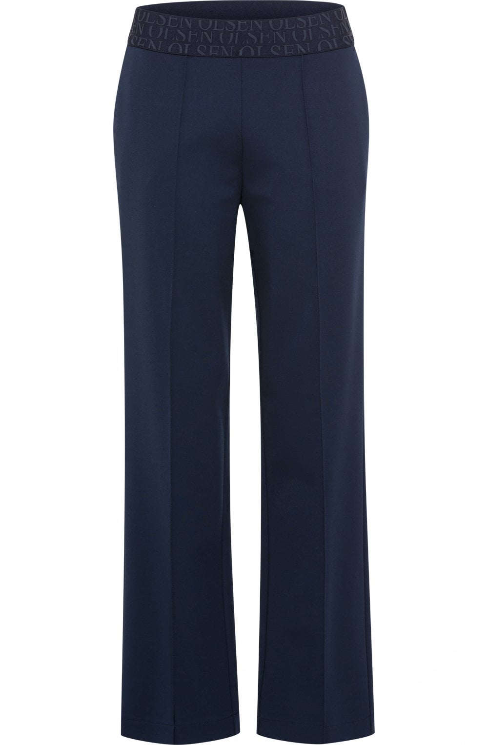 Ink Blue Statement Waistband Mona Straight Leg Trousers