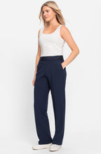 Ink Blue Statement Waistband Mona Straight Leg Trousers
