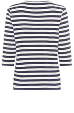Ink Blue Stripe and Stud V Neck Hannah Top