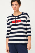 Ink Blue Striped Chérie Cora Sweatshirt