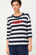 Ink Blue Striped Chérie Cora Sweatshirt