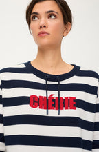 Ink Blue Striped Chérie Cora Sweatshirt