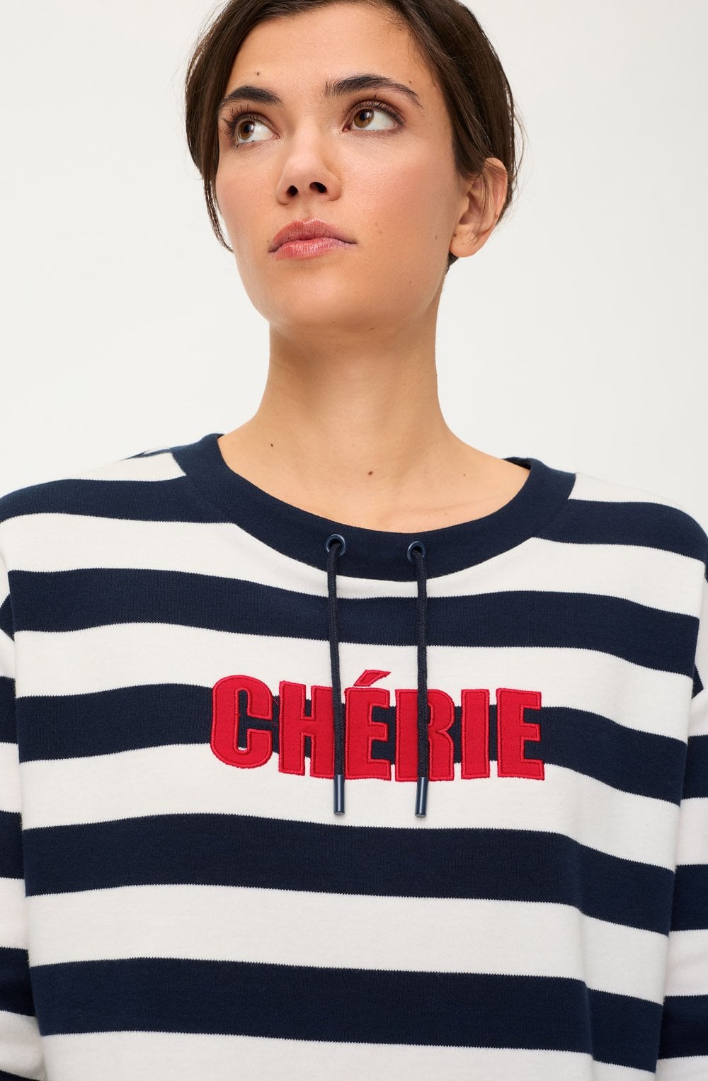 Ink Blue Striped Chérie Cora Sweatshirt