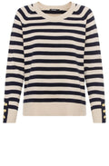 Ink Blue Striped Fine Knit Henny Jumper