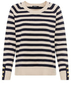 Ink Blue Striped Fine Knit Henny Jumper