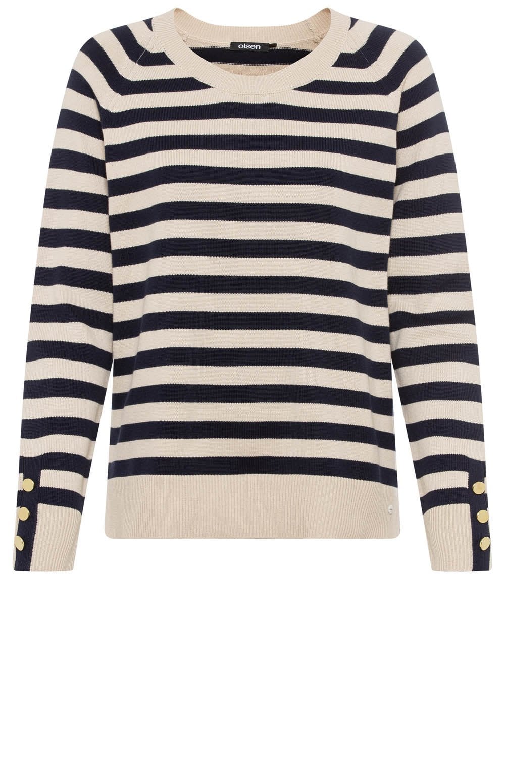 Ink Blue Striped Fine Knit Henny Jumper
