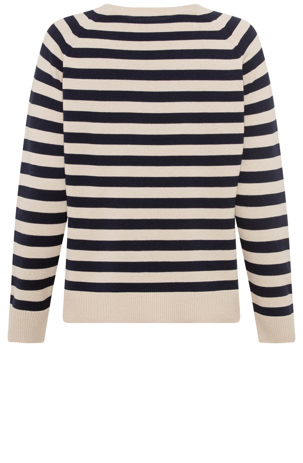 Ink Blue Striped Fine Knit Henny Jumper